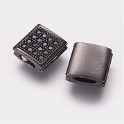 Латунные микро проложить кубического циркония бусы ZIRC-G097-05B