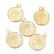 Латунные микропаве прозрачные кубические циркониевые подвески ZIRC-O036-21G