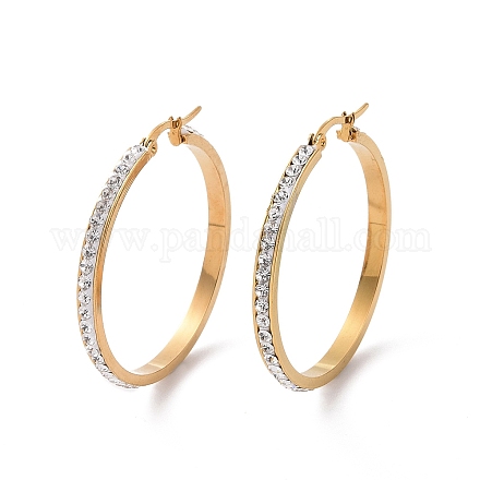 Серьги-кольца из нержавеющей стали 304 EJEW-N0031-11G-01D-1