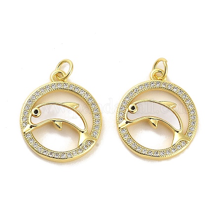 Латунные микропаве прозрачные подвески с фианитом KK-K365-01G-03-1