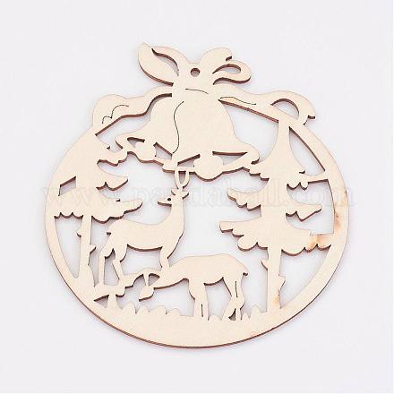 Неокрашенные деревянные подвески WOOD-K005-04-1
