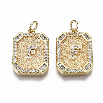 Латунные микропаве прозрачные подвески с фианитом KK-S356-234F-G-NF-1