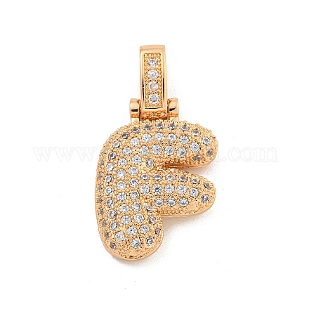 Латунные микропаве прозрачные подвески с фианитом KK-B099-01G-F-1