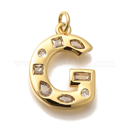 Латунные микропаве прозрачные подвески с фианитом KK-G521-01G-G-1