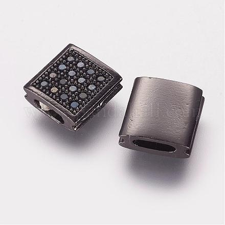 Латунные микро проложить кубического циркония бусы ZIRC-G097-05B-1