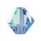 Preciosa® Crystal Beads, Czech Crystal, Bicone(451 69 302 Rondelle), 30020 200 Light Sapphire AB, 6mm, Hole: 1mm