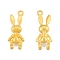 Alloy Pendants, Rabbit Charm, Matte Gold Color, 30.5x11x6mm, Hole: 2mm