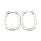 Brass Oval with Polka Dot Hoop Earrings for Woman, Platinum, 30x24x3mm, Pin: 1mm