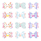 4 Sets 2 Style Baby Girl Hair Bowknot with Bunny Alligator Hair Clips Set, Easter Hair Accessories for Girls, Mixed Color, 44.5~52x79~82x13~17mm, 2 sets/style