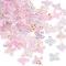 Metal Enlaced Acrylic Bead Caps, Flower, Pearl Pink, 11.5x11.5x3mm, Hole: 1.5mm, about 3846pcs/500g