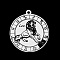 Non-Tarnish 201 Stainless Steel Pendants, Laser Engraved Pattern, Flat Round with Constellation, Leo, 33x30x1mm, Hole: 2mm