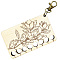arricraft 1 Pc Wood Needlework Project Card, Magnolia Flower Floss Thread Holder 10mm Hole 8 Positions Winding Plate Board with Clasp for DIY Sewing Storage Thread Craft 2.3x3.9inch(6x10cm)