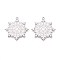 304 Stainless Steel Christmas Snowflake Pendants, Non-Tarnish, Stainless Steel Color, 41x39x1.5mm, Hole: 1.8mm