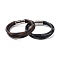 Microfiber Leather Cord Triple Layer Multi-strand Bracelet with 304 Stainless Steel Magnetic Buckle for Men Women, Mixed Color, 8-1/2 inch(21.5cm)