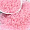Transparent Colours Glass Seed Beads, Mushroom, Pink, 5.5x4.5mm, Hole: 1mm, 4150pcs/pound