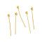 304 Stainless Steel Ball Head Pins, Real 18K Gold Plated, 20x0.5mm, Head: 2mm
