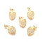 Brass Micro Pave Clear Cubic Zirconia Pendants, Long-Lasting Plated, Strawberry, Clear, Golden, 18.8x12x4.5mm, Hole: 4.5x3.5mm