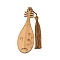Ancient Musical Instrument Pipa Chinese Style Bookmark with Tassels for Book Lover, Chinese Character and Drawing Engraved Bamboo Bookmark, BurlyWood, Bamboo Pattern, 120.5x39.5x2.3mm
