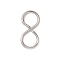 Brass S-Hook Clasps, Cadmium Free & Nickel Free & Lead Free, Real Platinum Plated, 17x8x1.5mm, Hole: 7x6mm