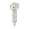 Brass Rhinestone Pendants, Cadmium Free & Lead Free, Flower, Crystal, 62x22x2.5mm, Hole: 1.6mm