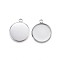 Tarnish Resistant 304 Stainless Steel Pendant Cabochon Settings, Plain Edge Bezel Cups, Flat Round, Stainless Steel Color, Tray: 5.5mm, 8.5x6.4x1mm, Hole: 1.4mm