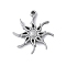 304 Stainless Steel Pendants, Sun Charms, Anti-Tarnish, Stainless Steel Color, 22.5x20x3mm, Hole: 1.6mm