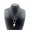 Star Pendant Necklaces, Natural Map Stone Hexagonal Cone Necklace, Double Layer Necklaces