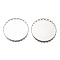 Non-Tarnish 304 Stainless Steel Cabochon Settings, Lace Edge Bezel Cups, Flat Round, Stainless Steel Color, Tray: 30mm, 31x2.4mm 
