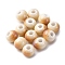 Handmade Porcelain Beads, Round, Navajo White, 6~7x5~6mm, Hole: 2mm