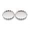 Tarnish Resistant 201 Stainless Steel Cabochon Settings, Lace Edge Bezel Cups, Oval, Stainless Steel Color, Tray: 18x13mm, 19x14x4mm