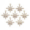 Brass Micro Pave Cubic Zirconia Pendants, Star, Long-Lasting Plated, Light Gold, Clear, 21x18x3mm, Hole: 1.2mm