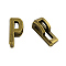 Tibetan Style Alloy Letter Slide Charms, Cadmium Free & Nickel Free & Lead Free, Letter.P, 11x2~8x4mm, Hole: 7x2mm, about 1135pcs/1000g