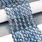 Frosted Transparent Glass Bead Strands, with Gold Powder, Round, Light Steel Blue, 8mm, Hole: 1mm