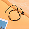 Cross Nylon Cord Braided Bead Bracelets, Rosary Cord Bracelets for Couple Friends, Black, 6-1/4~11-3/4 inch(16~30cm)