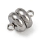 304 Stainless Steel Magnetic Clasps, Flat Round, Stainless Steel Color, 9.5x6.5mm, Hole: 1.5mm