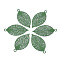430 Stainless Steel Filigree Pendants, Spray Painted, Etched Metal Embellishments, Leaf, Green, 38x19x0.4mm, Hole: 2.4mm