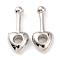 CCB Plastic Pendants, Heart Charm, Platinum, 29x12.5x5.5mm, Hole: 1.8mm