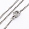 Tarnish Resistant Trendy Unisex 304 Stainless Steel Twisted Chain Necklaces, with Lobster Clasps, Stainless Steel Color, 17.7 inch(44.9cm), 1.5x1mm