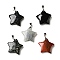 Natural Mixed Gemstone Pendants, with Platinum Tone Brass Findings, Star Charm, 29x30x8mm, Hole: 6x4mm