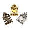 60Pcs 3 Colors Tibetan Style Alloy Pendants, Birdcage with Heart, Cadmium Free & Lead Free, Mixed Color, 33.5x20.5x2mm, Hole: 2mm, about 20pcs/color