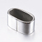 Tarnish Resistant 304 Stainless Steel Slide Charms, Oval, Stainless Steel Color, 14.5x7.5x8.5mm, Hole: 6x12mm