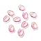 Transparent Glass Pendants,  Sakura Petaline, Pink, 16x12x3.5mm, Hole: 0.9mm