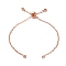 Rack Plating Brass Cable Chain Link Bracelet Making, with Cubic Zirconia, Slider Bracelets Making, Fit for Connector Charm, Rose Gold, 20x0.2cm, Hole: 2mm