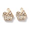 Micro Pave Clear Cubic Zirconia Pendants, Cadmium Free & Nickel Free & Lead Free, House, Real 18K Gold Plated, 11.5x10x4mm, Hole: 1.2mm