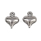 304 Stainless Steel Charms, Heart Charms, Anti-Tarnish, Stainless Steel Color, 10x8x3.5mm, Hole: 1mm