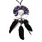 Natural Amethyst Big Pendants, Wire Wrapped Pendants, with Platinum Brass Wires Tree and Leather Cord,  Woven Net/Web with Feather, 590~595mm