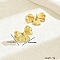 Fashionable 201 Stainless Steel Stud Earrings, Golden, Bowknot, 17x25mm