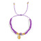 Bohemian Style Glass Seed Braided Bead Bracelets, Evil Eye & Oval with Virgin Marry Jewelry for Women, Lilac