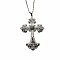 Vintage sparkling Alloy Rhinestone Cross Pendants Necklaces for Women, Platinum, 19.69 inch(50cm)