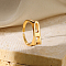 Alloy Adjustable Open Cuff Rings, Real 18K Gold Plated, Letter A, Inner Diameter: Adjustable